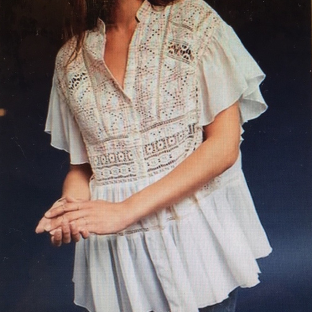 Adorable Akemi + Kin Eyelet Top
